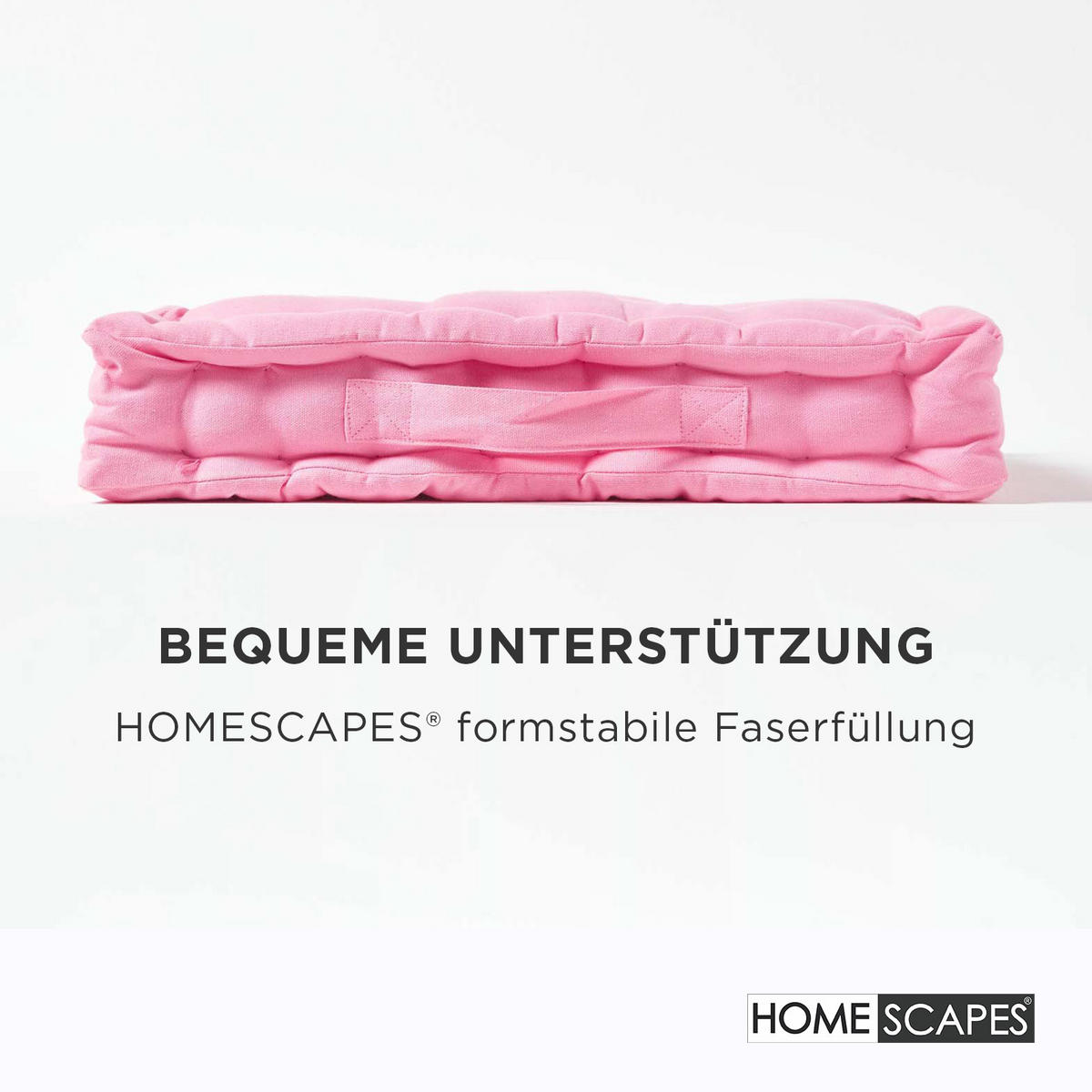 SITZKISSEN rosa 40/40/8 cm – Bodenkissen unifarben - Hellrosa, Textil (40/40/8cm) - Homescapes