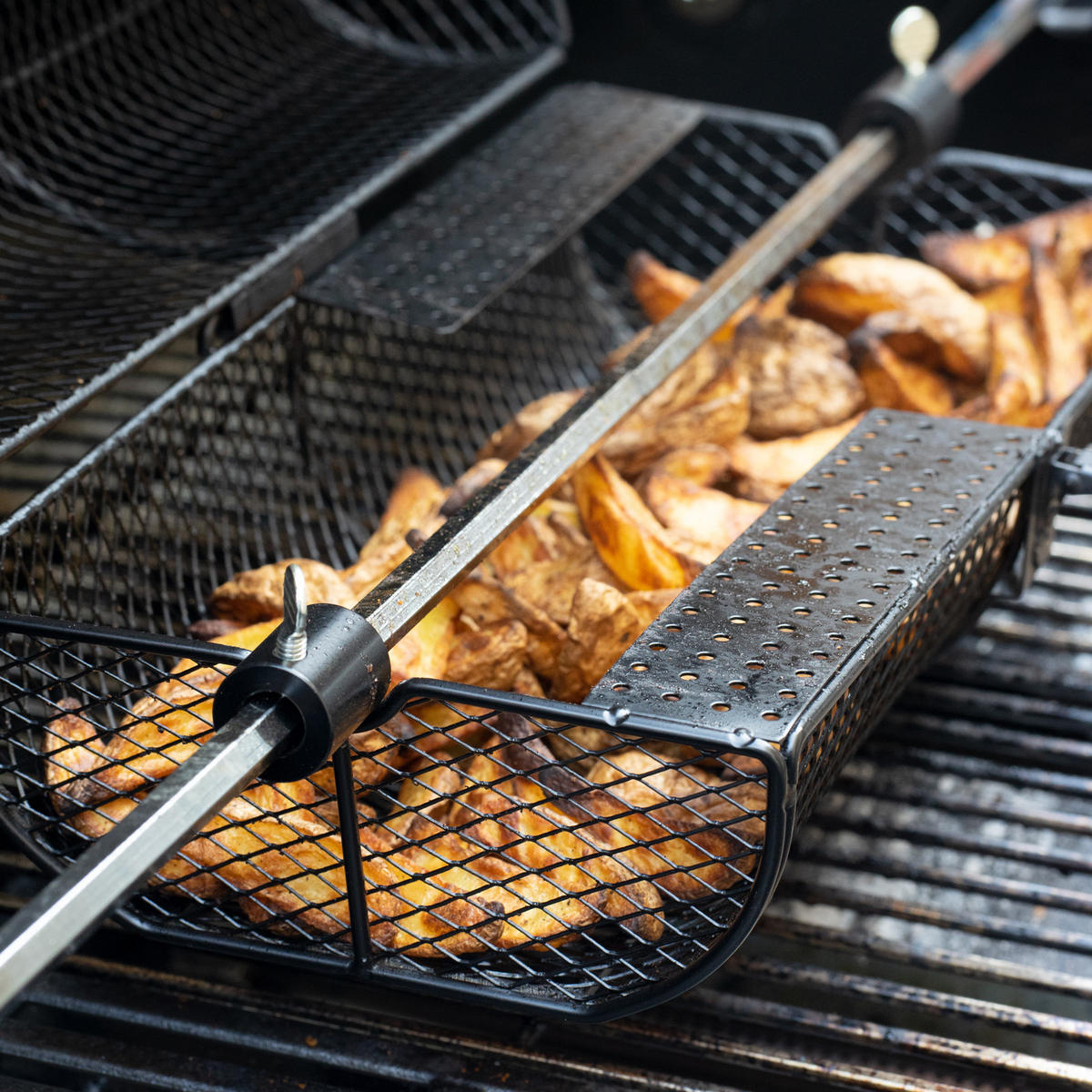 GRILLKORB für Drehspieß - Schwarz, Metall (43/15.5/18.5cm) - TAINO