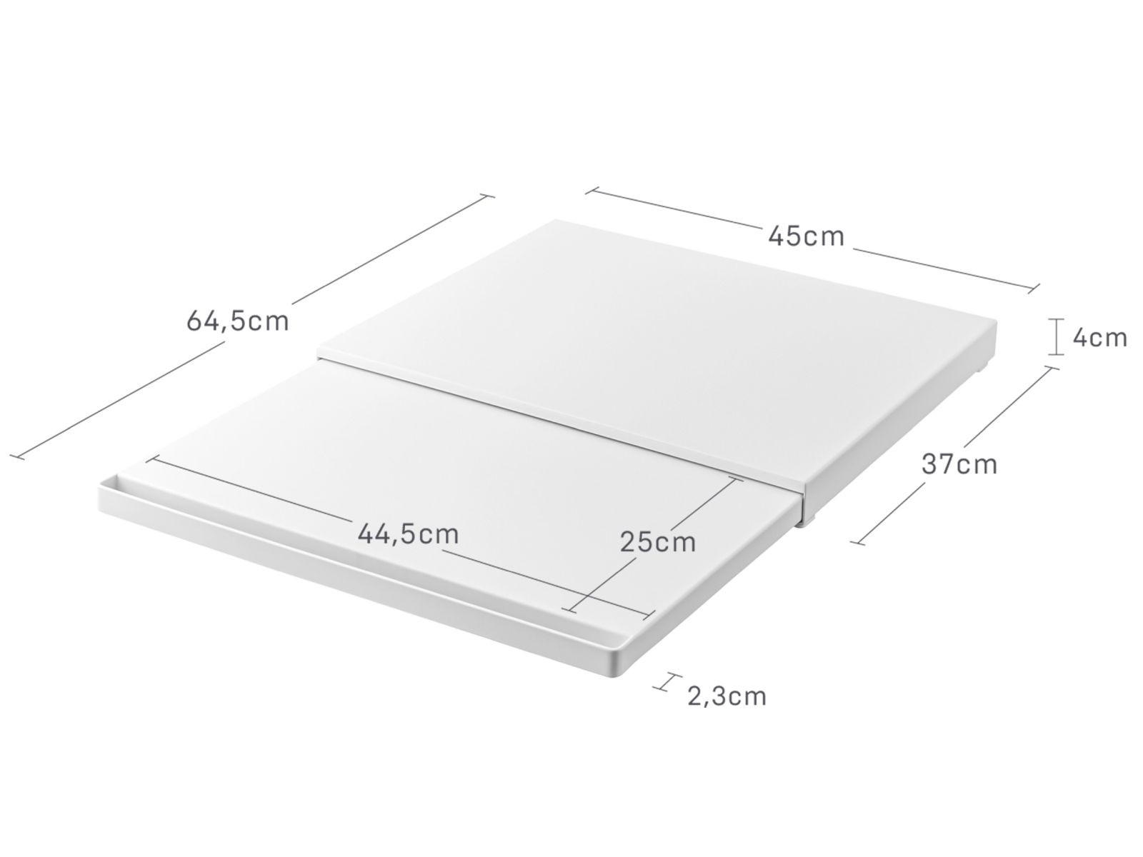 ARBEITSPLATTEN-AUSZIEHTABLETT Tower weiß 45/4/37 cm - Weiß, Metall (45/4/37cm) - Yamazaki