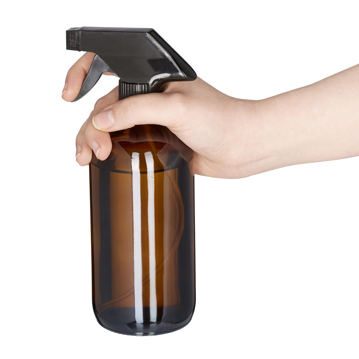 4XSPRÜHFLASCHE - Braun, Glas/Kunststoff (9.5/21/7.5cm) - Relaxdays