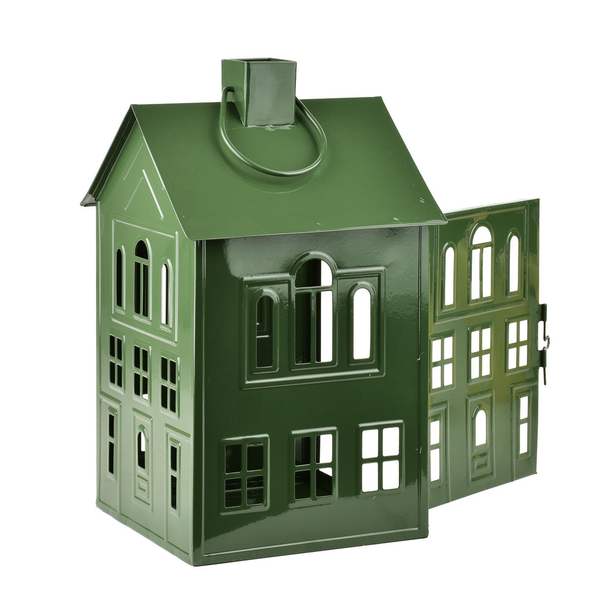 LATERNENHAUS Roger Grün 20,3x20xh33,8 cm Metall - Grün, Metall (20/33.8/20.3cm) - Mondex