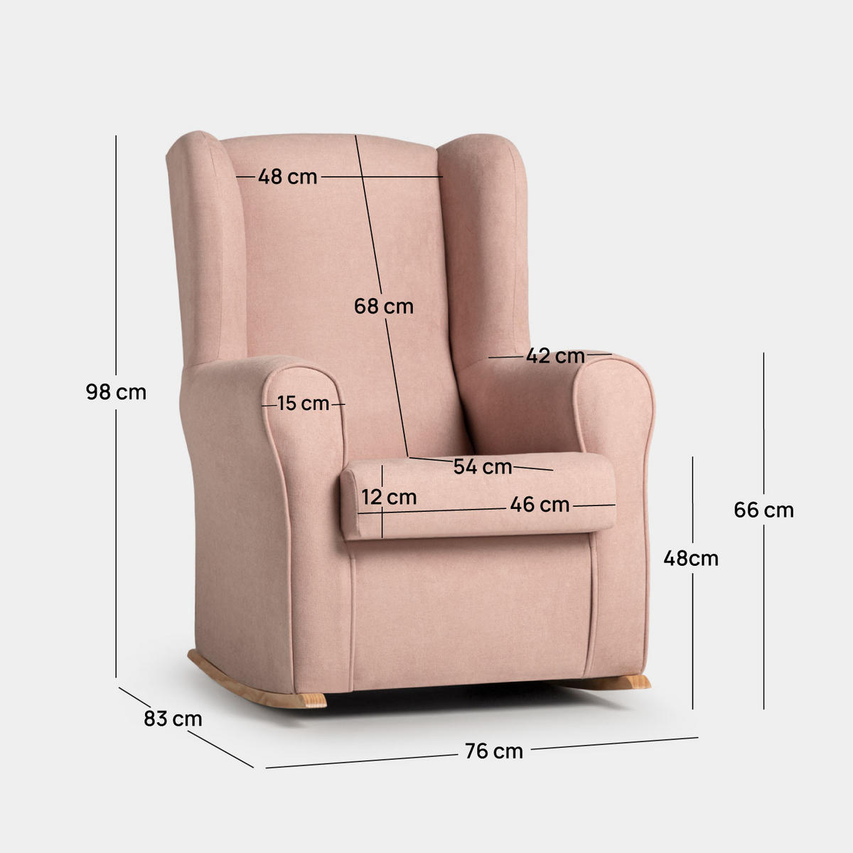 STILLSTUHL Lily Rosa 76 cm x 98 cm - Pink, Textil (76/98/83cm) - Klast Home