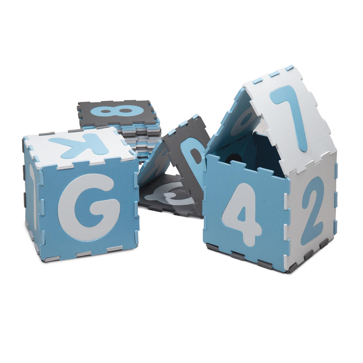 KINDERTEPPICH 32/32 cm Puzzlematte 600 - Blau, Textil (32/32cm) - Paco Home