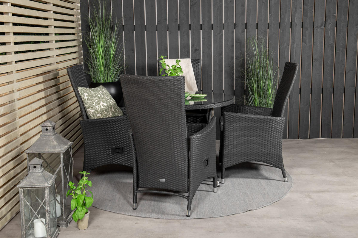 GARTENSTUHL 2er Set Schwarz - Schwarz, Holzwerkstoff (62/102/67cm) - ebuy24