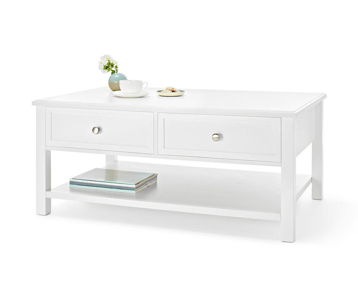 COUCHTISCH rechteckig weiß 102/68/45 cm - Weiß, Holz (68/102/45cm) - moebel dich auf