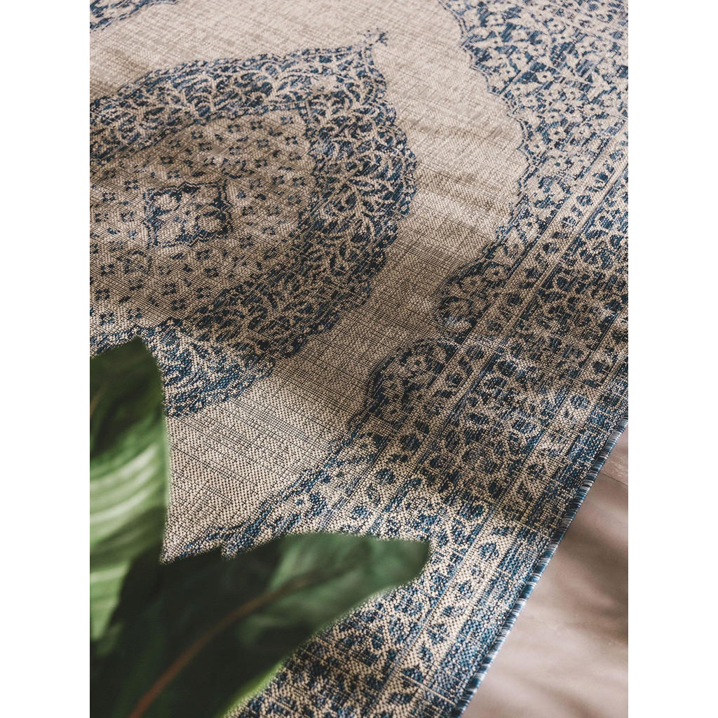 Thumbnail - benuta Nest Outdoorteppich, Blau, Textil, Patchwork, Rechteckig, 300x400 cm, Oeko-Tex® Standard 100, wasserabweisend, Te...