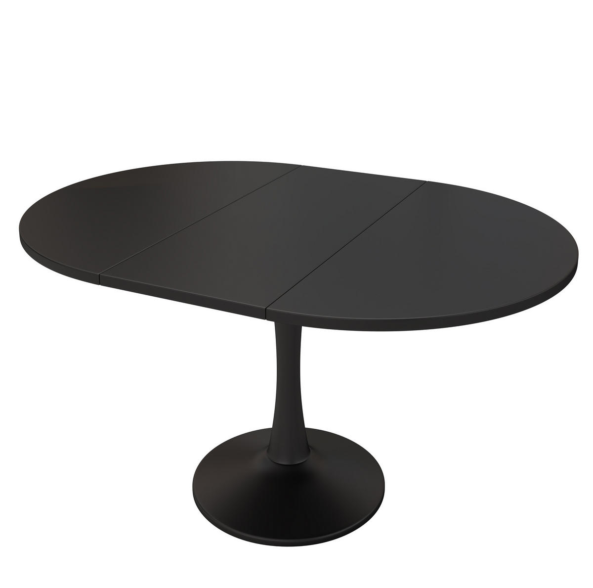 ESSTISCH aus MDF 100/140x100x75 cm Schwarz ausziehbar, oval und platzsparend - Schwarz, Holzwerkstoff (100/140/75cm) - Modfu