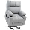 FERNSEHSESSEL mit Aufstehhilfe, Hellgrau - Hellgrau/Schwarz, Textil/Metall (95/109/91cm) - HOMCOM