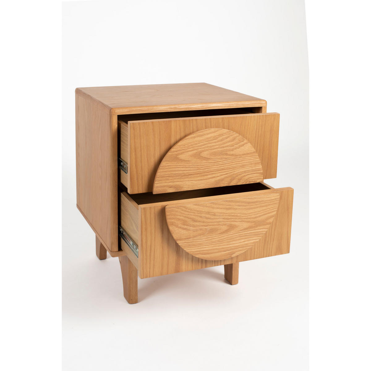 BEISTELLTISCH Groove Eiche - Beige, Holz (45/40/55cm) - Zuiver