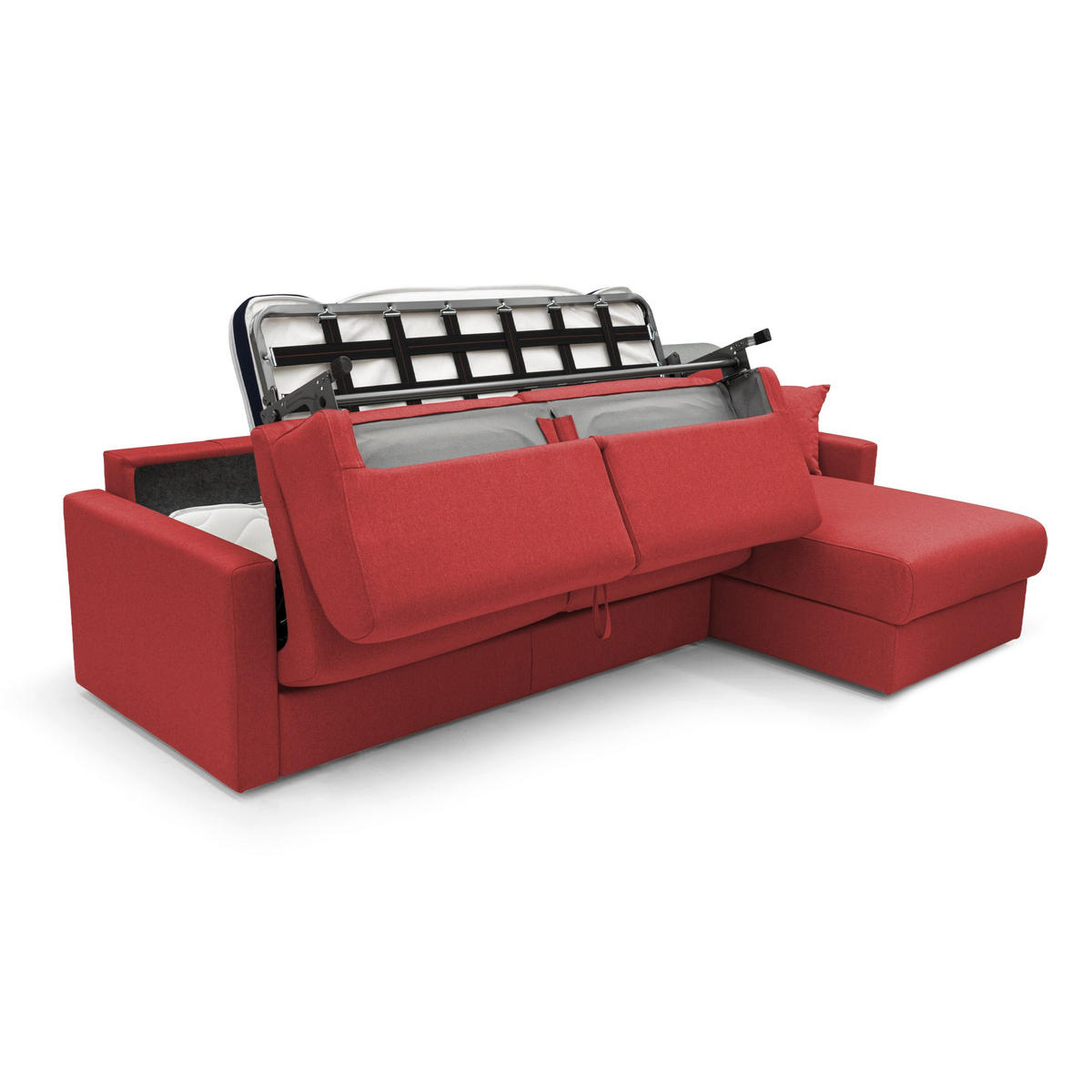 ECKSOFA RECHTS Chris - Rot, Textil (288/96cm) - Divani.store