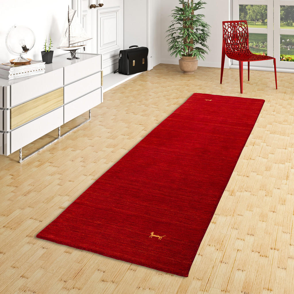 Thumbnail - Pergamon Natur, Rot, Textil, 90x160 cm, Teppiche & Böden, Teppiche, Teppichläufer