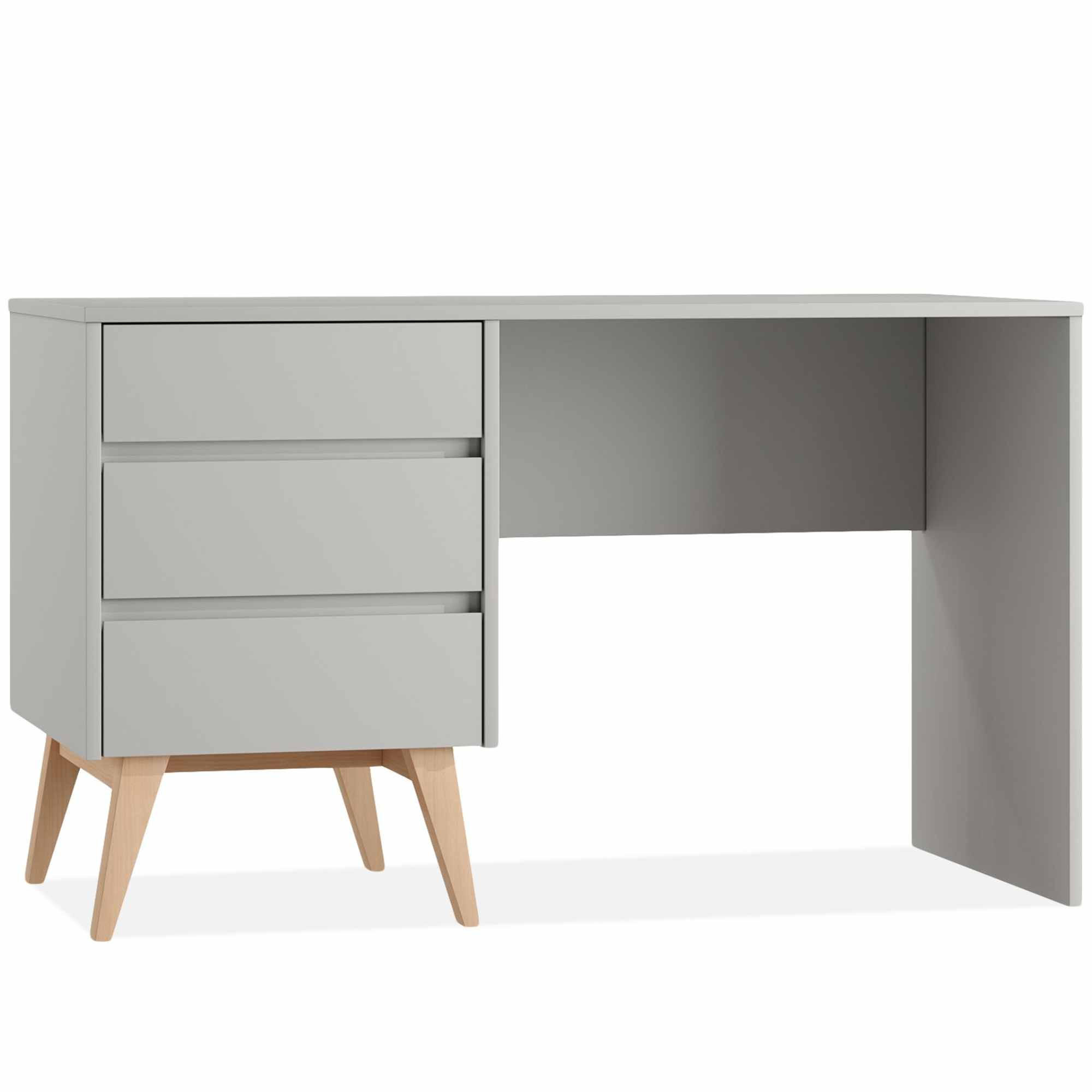KINDERSCHREIBTISCH mit Schubladen Dambi - Grau, Holz (125/63/75cm) - KONSIMO®