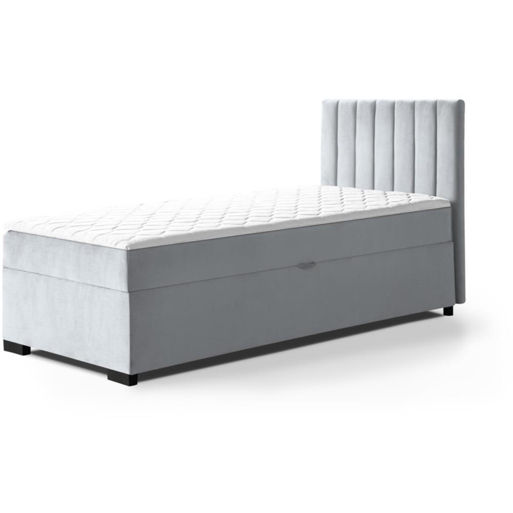 Beautysofa ČALOUNĚNÁ postel Eric 104/207/105, světle šedá