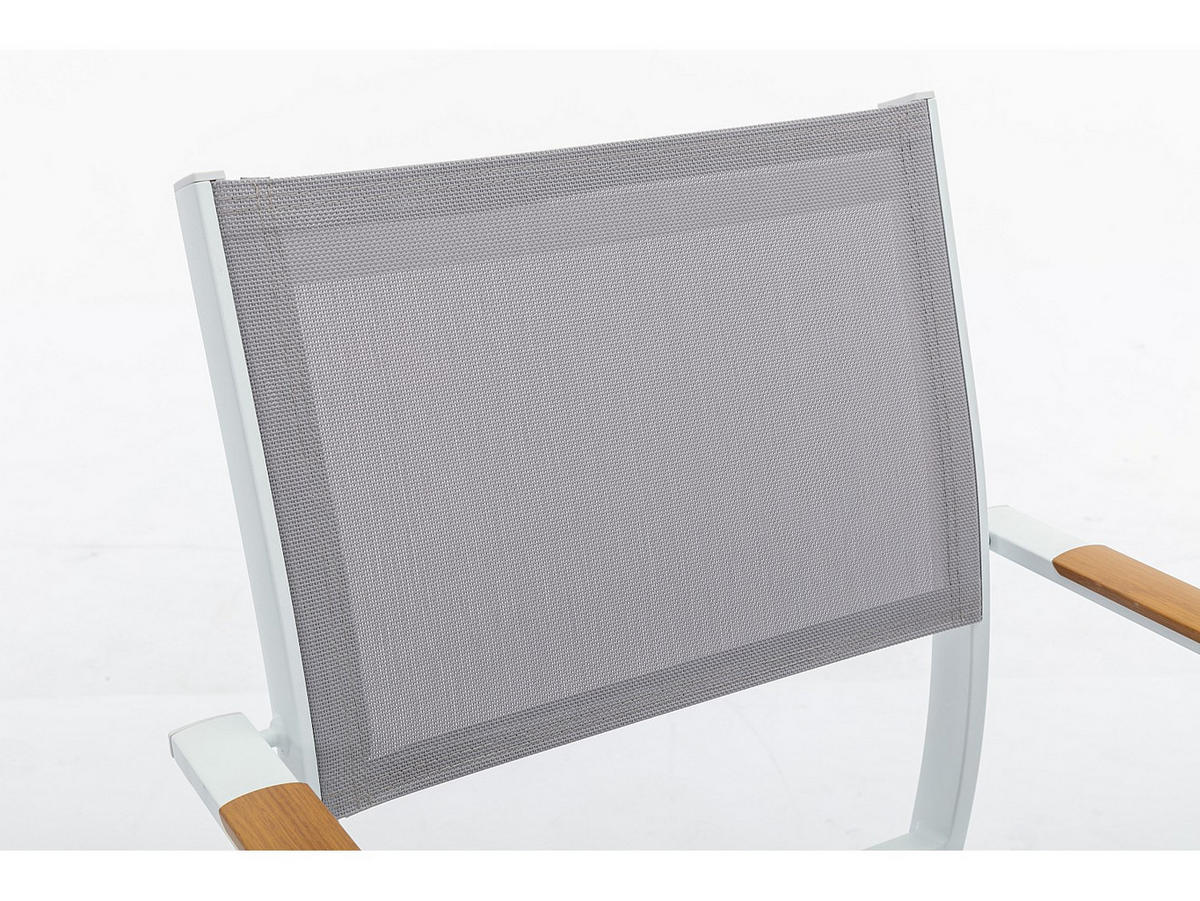 GARTENSTUHL - 57cm x 60cm - Textilene - weiß - MACILA - Weiß, Metall - Vente-Unique