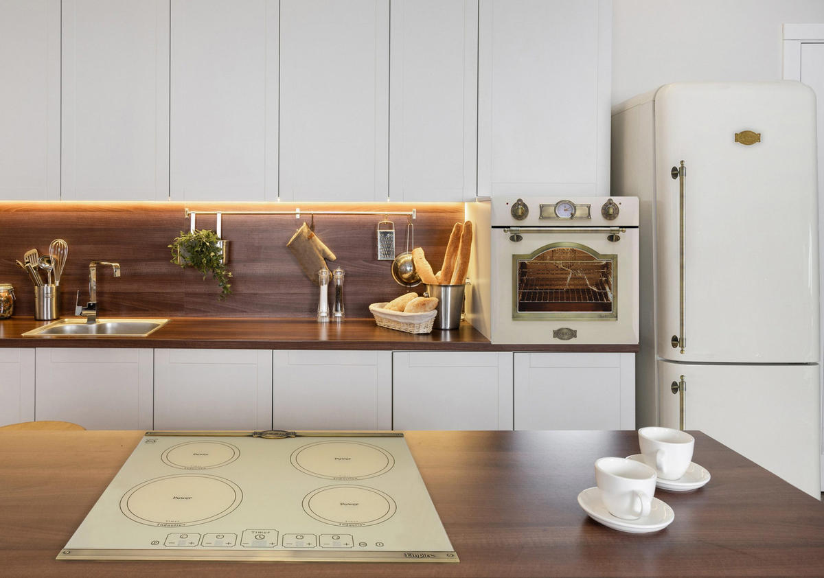 KÜHLSCHRANK KK 60825 ElfEm, Elfenbein, 60 cm breit, 330 L, NoFrost, 199 cm - Beige, Metall (59.5/199/73.5cm) - Kaiser Küchengeräte