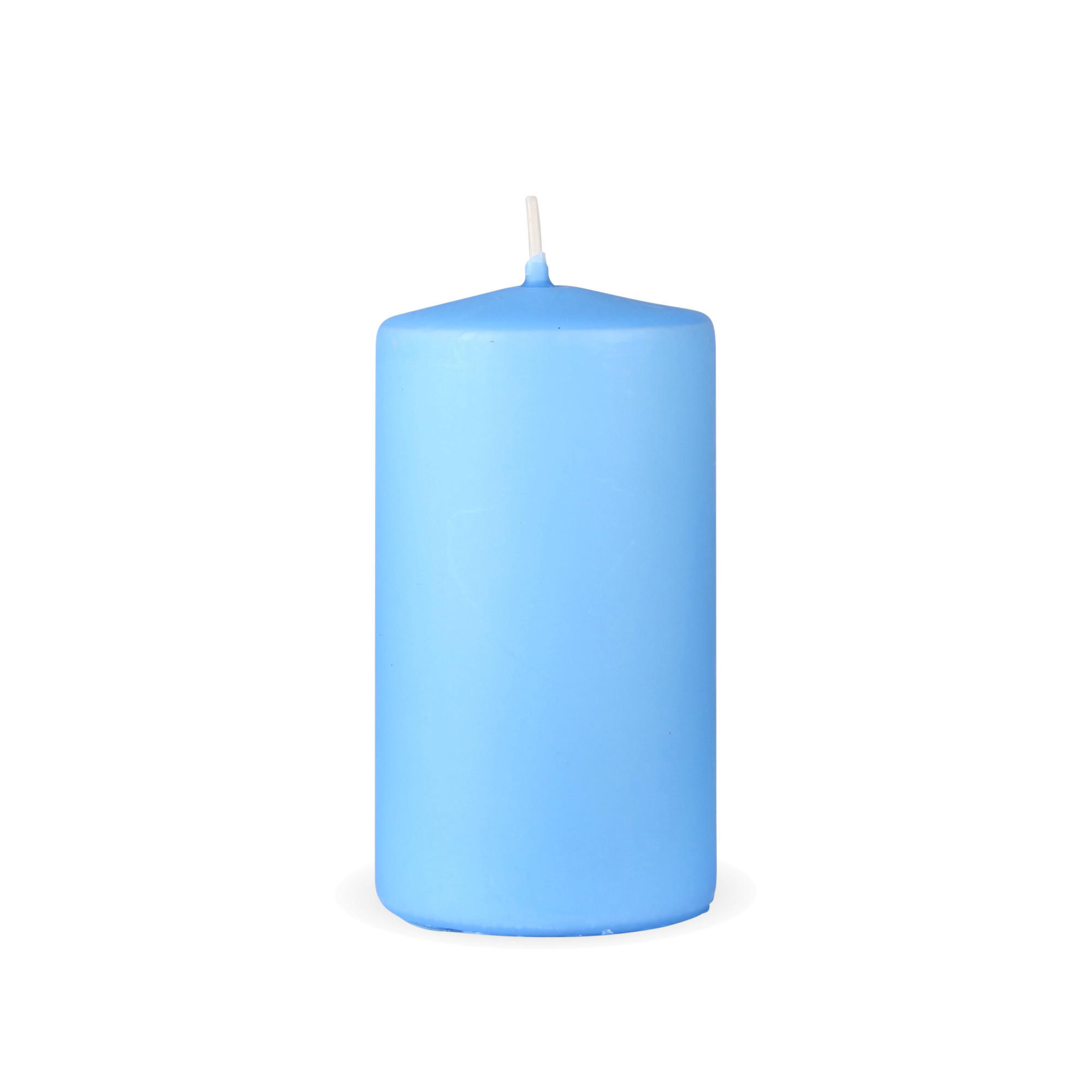 STUMPENKERZEN Ø7cm Hellblau Ø7cm x 12cm - Hellblau, Naturmaterialien (7/12cm) - HS Candle