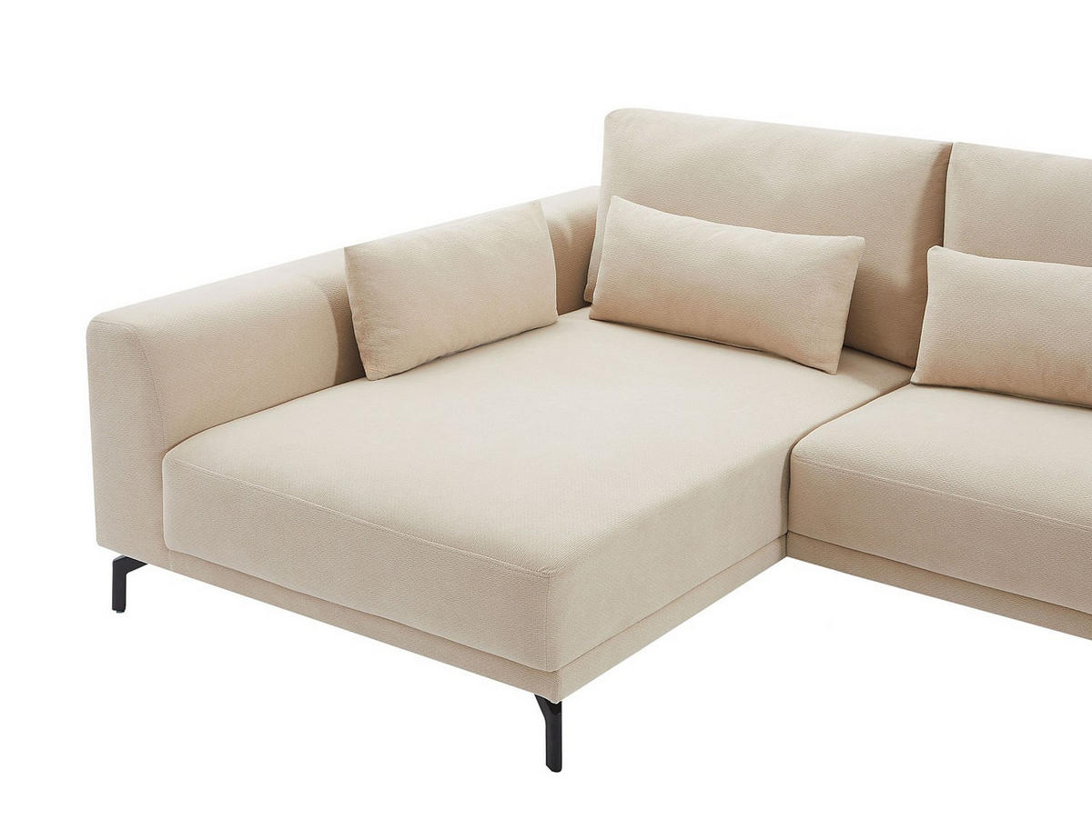 ECKSOFA - Ecke links - Strukturstoff - Beige - TILANIA - Beige, Textil (280/172cm) - Vente-Unique