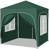 PAVILLON 2x2m mit 4 abnehmbaren Wänden, 3-stufig Höhenverstellbar - Grün, Metall (200/240/200cm) - Woltu