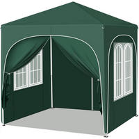 PAVILLON 2x2m mit 4 abnehmbaren Wänden, 3-stufig Höhenverstellbar - Grün, Metall (200/240/200cm) - Woltu