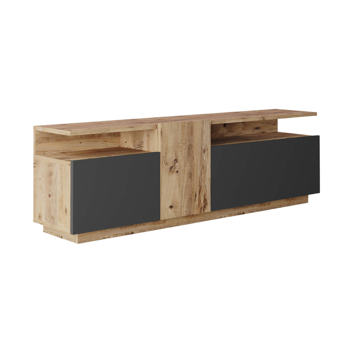 LOWBOARD Hellbraun Dunkelgrau 29,5/150/46,5 cm - Braun, Holzwerkstoff (150/46.5/29.5cm) - Mobili Rebecca