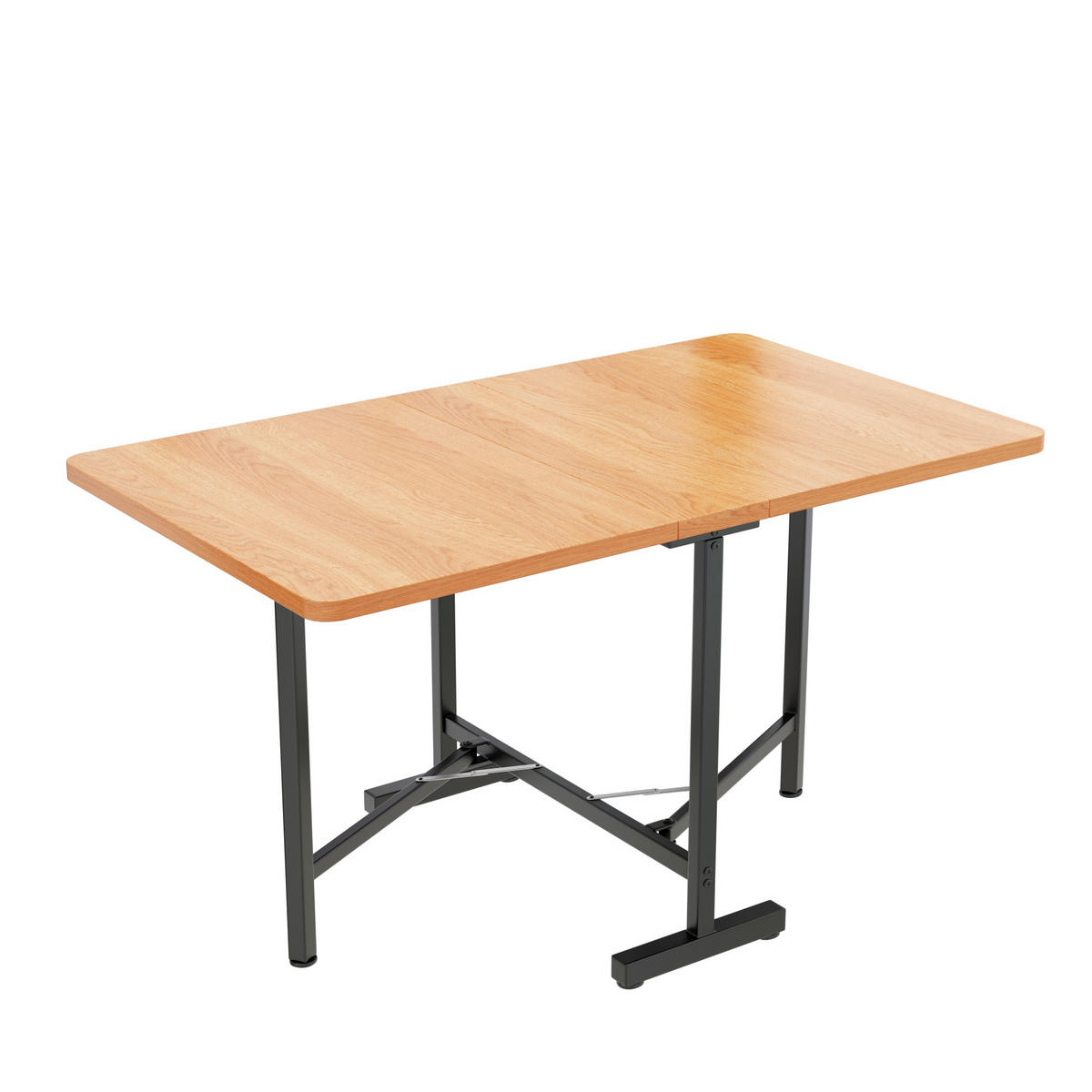 JÍDELNÍ stůl 120/80 cm v dekoru amerického bílého dubu z MDF rozkládací a skládací - barva dubu, kompozitní dřevo (120/80/75cm) - OKWISH