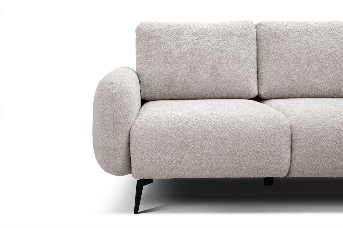 SOFA FEBE 2-Sitzer, ecru - Champagner/Schwarz, Holz/Textil (160/82/96cm) - Courtois Laville