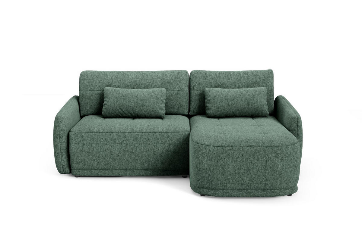 ECKSOFA Krabi Dunkelgrün, mit Schlaffunktion - Dunkelgrün, Textil (240/167cm) - Bettso