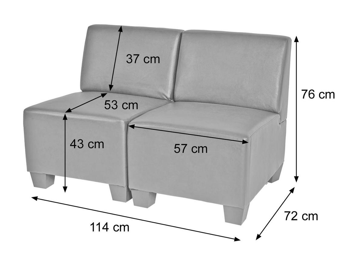 2-SITZER Grau - Grau, Textil (114/76/72cm) - MCW