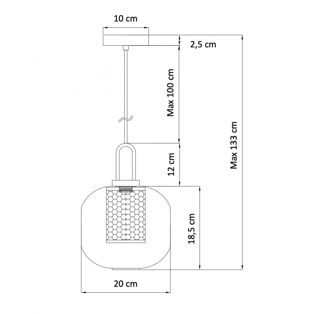 HÄNGELEUCHTE Carmina, Gold / Messing, 18.5cm - Goldfarben, Glas (18/20/18.5cm) - KOSILUM