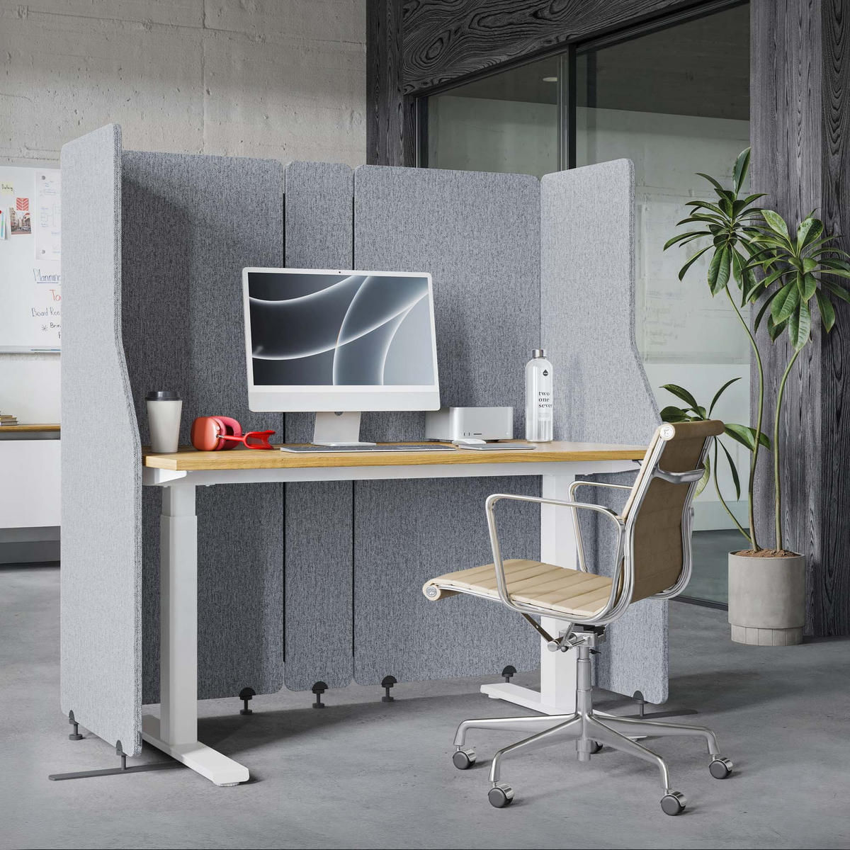 AKUSTIKSCHUTZWAND SADIE - Grau, Metall (260/145/2cm) - Jan Nowak