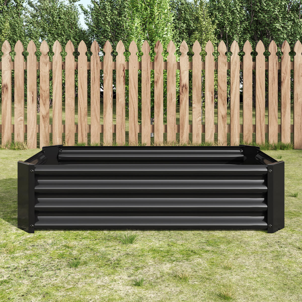 HOCHBEET Metall robust offen anthrazit - Schwarz, Metall (120/30/60cm) - Fortuna Lai