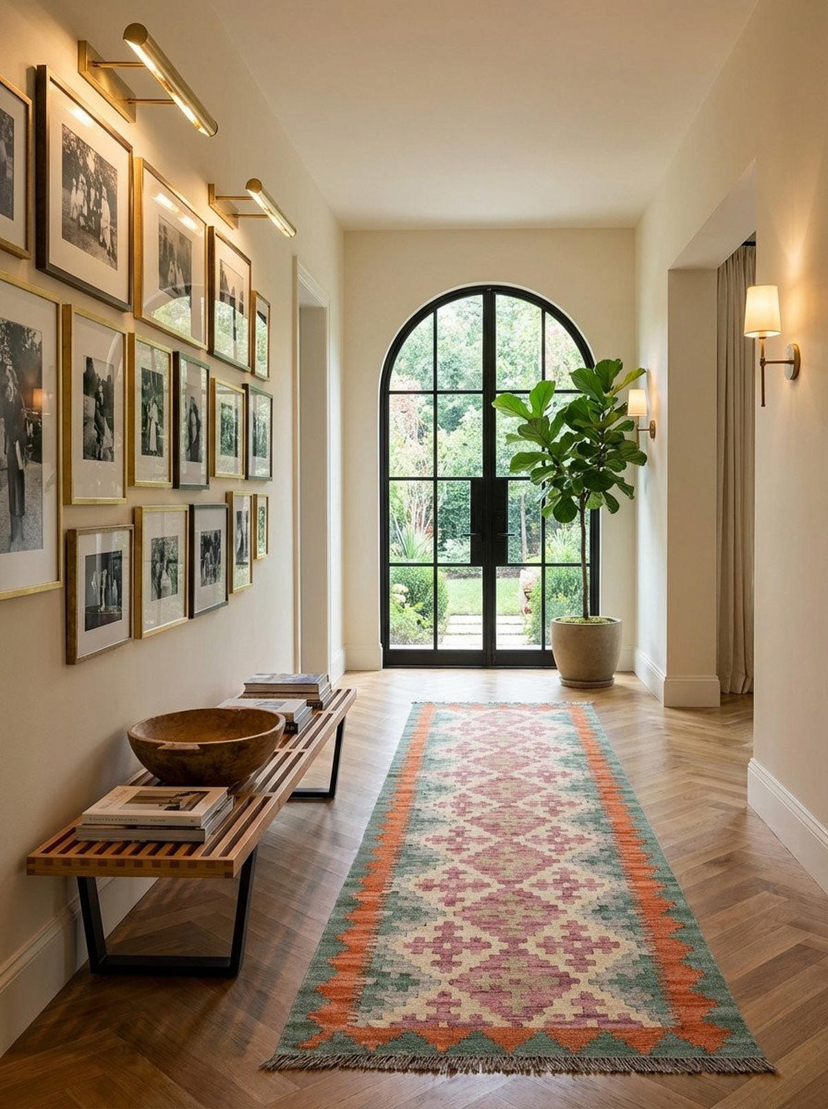 HANDWEBTEPPICH Kelim Gashgai Beige 197/60 cm Schurwolle - Beige, Textil (60/197cm) - Looma