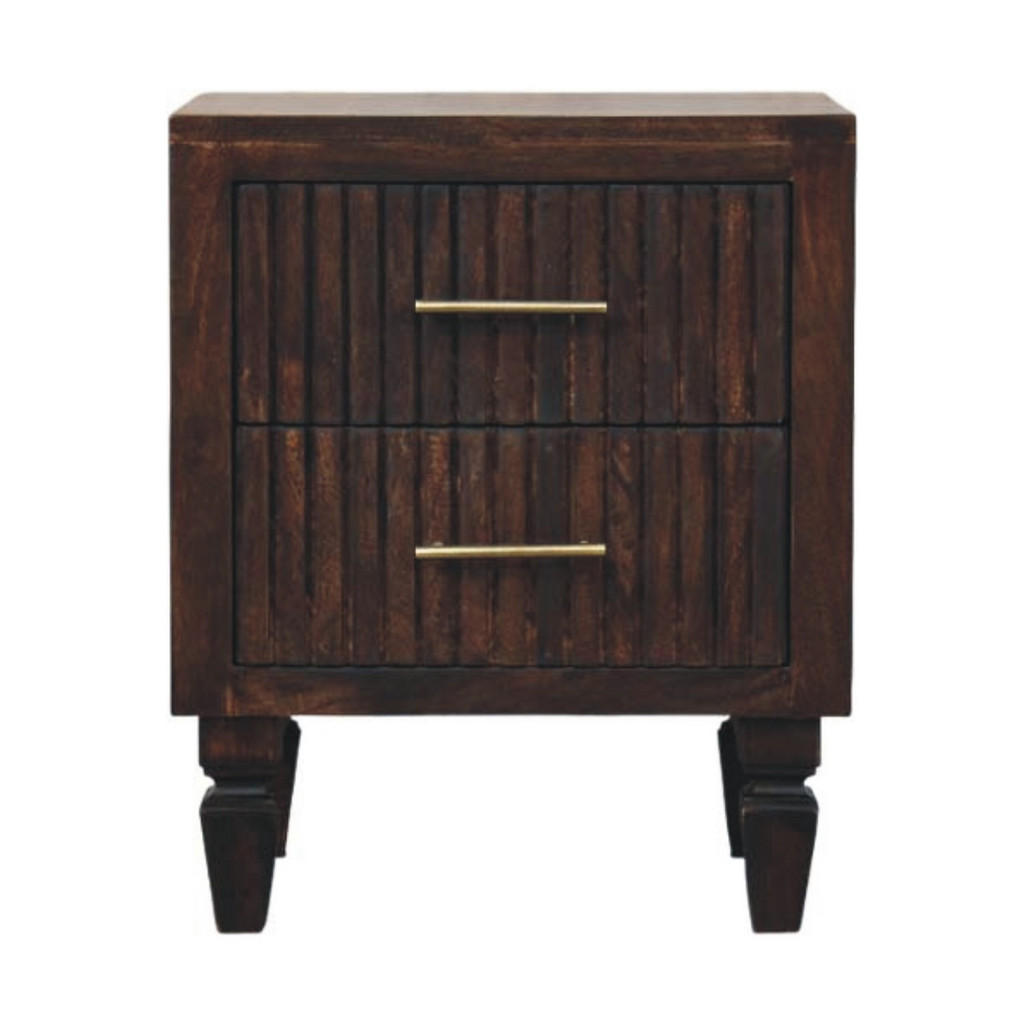 Artisan Furniture KONFERENČNÍ STOLEK z masivního dřeva Mini kaštanově hnědý, 1 zásuvka a otevřená přihrádka, tmavě hnědý