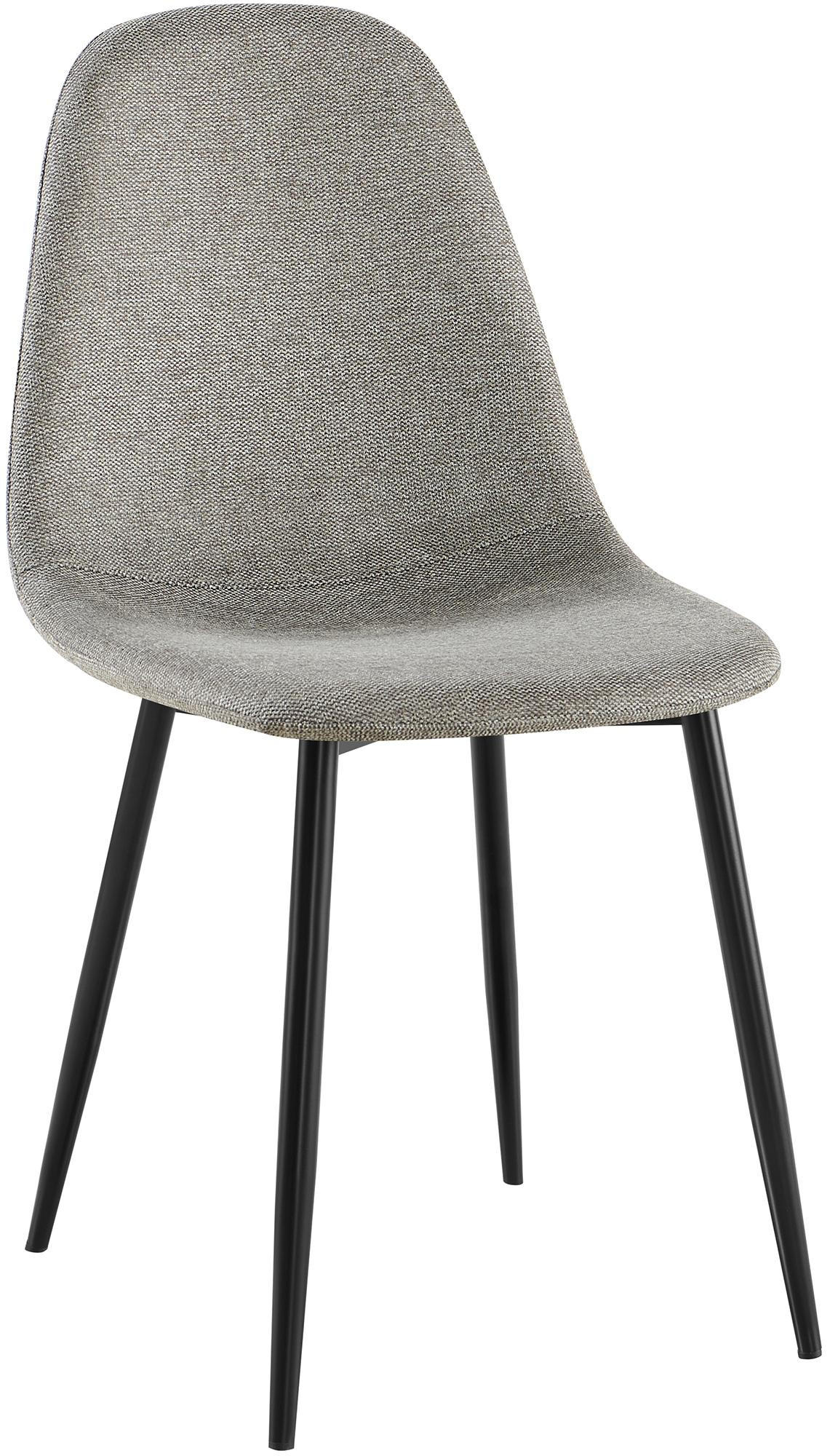 STUHL Stoff Hellgrau - Hellgrau/Schwarz, Textil/Metall (44/88/51cm) - CLP