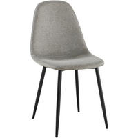 STUHL Stoff Hellgrau - Hellgrau/Schwarz, Textil/Metall (44/88/51cm) - CLP