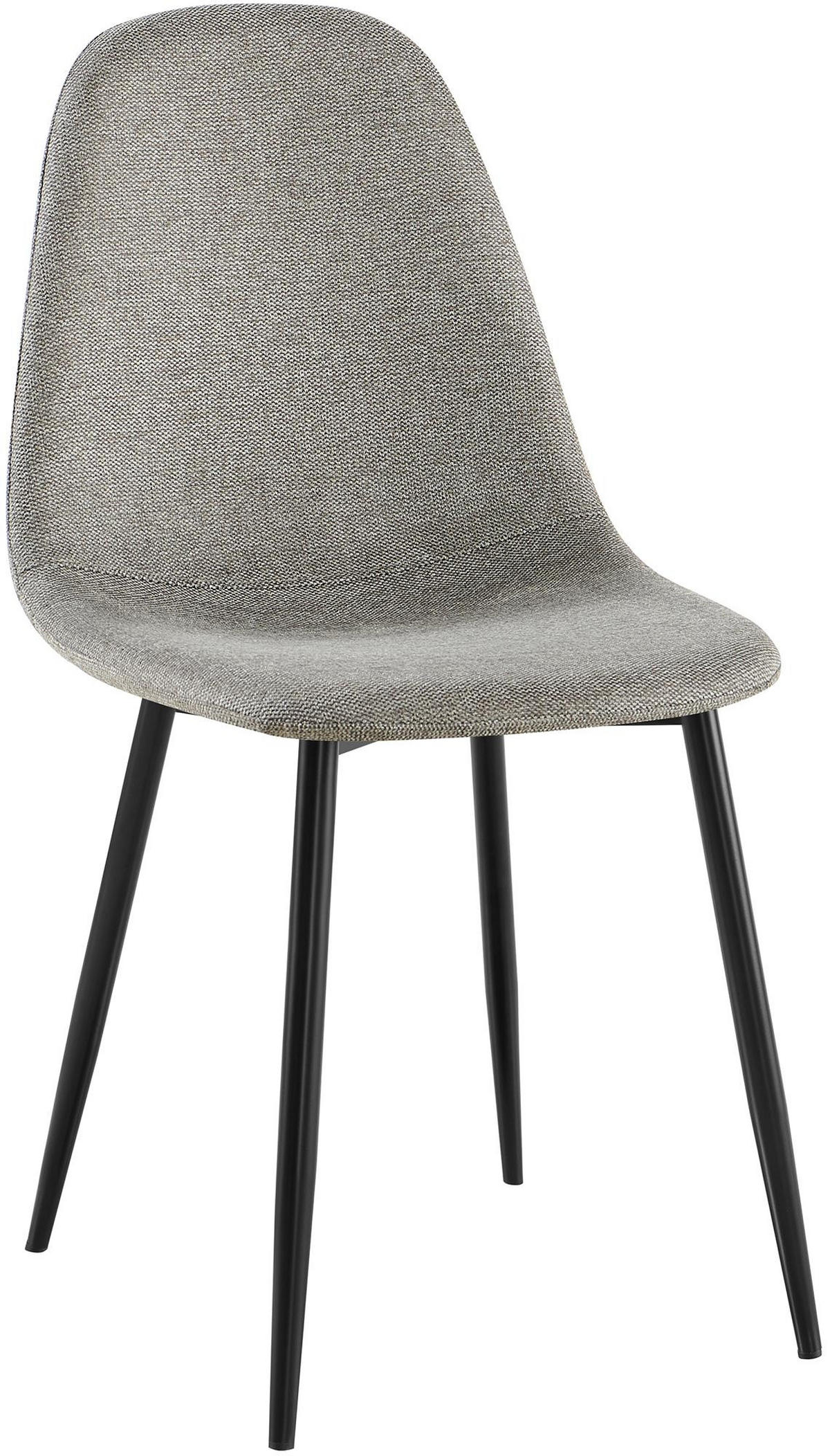 STUHL Stoff Hellgrau - Hellgrau/Schwarz, Textil/Metall (44/88/51cm) - CLP