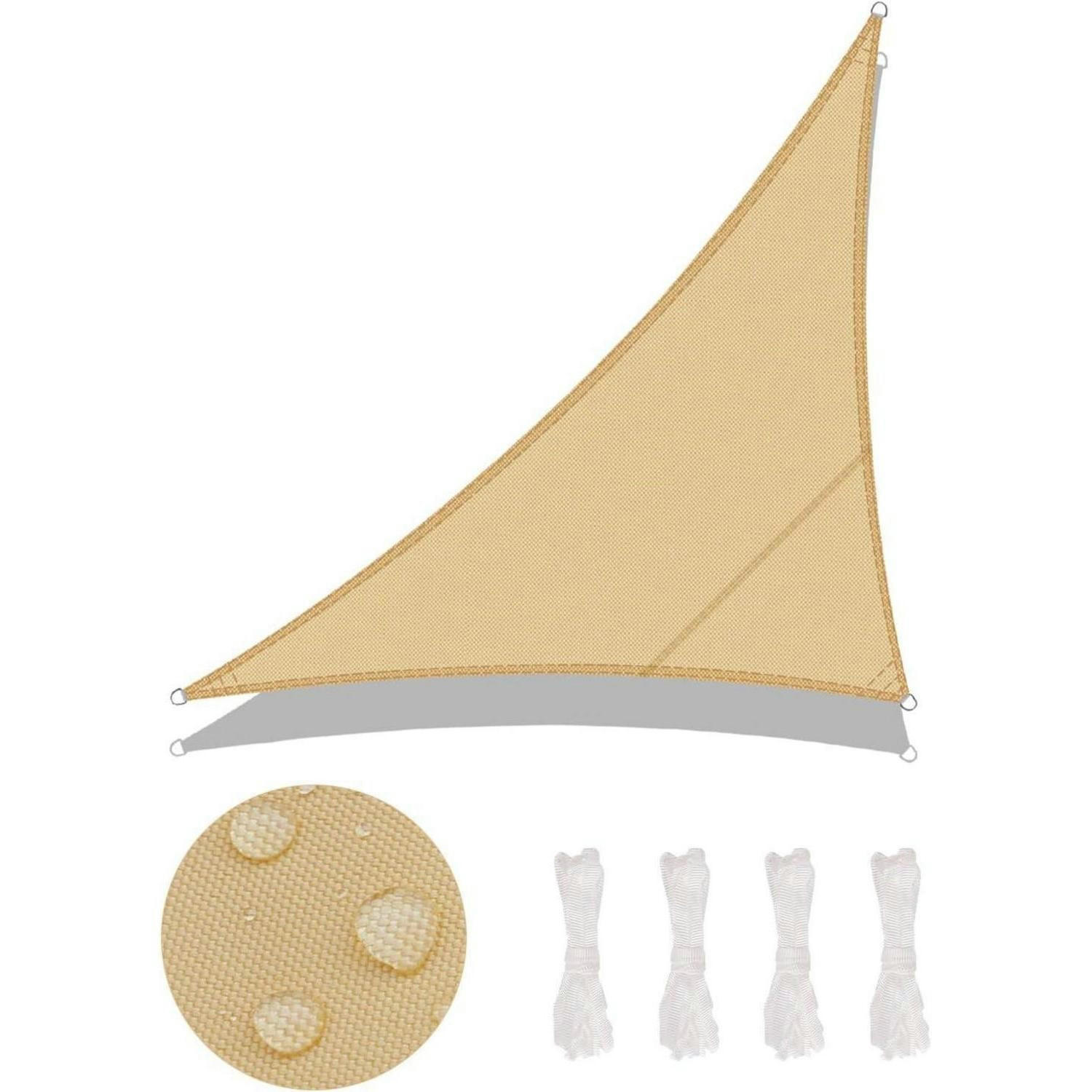 SONNENSEGEL Dreieckig 5x5x7m Sandbeige Wasserdicht UV-Schutz 95% - Sandfarben, Textil (20/35cm)