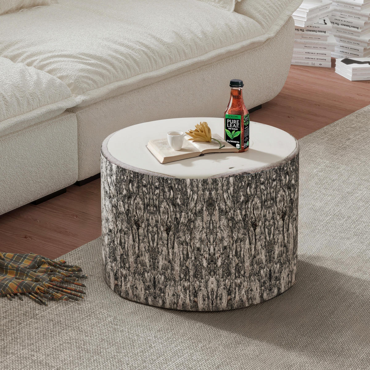 POUF Baummuster 1 Stück Grau - Grau, Textil (48/40.6/60.9cm) - Vercart