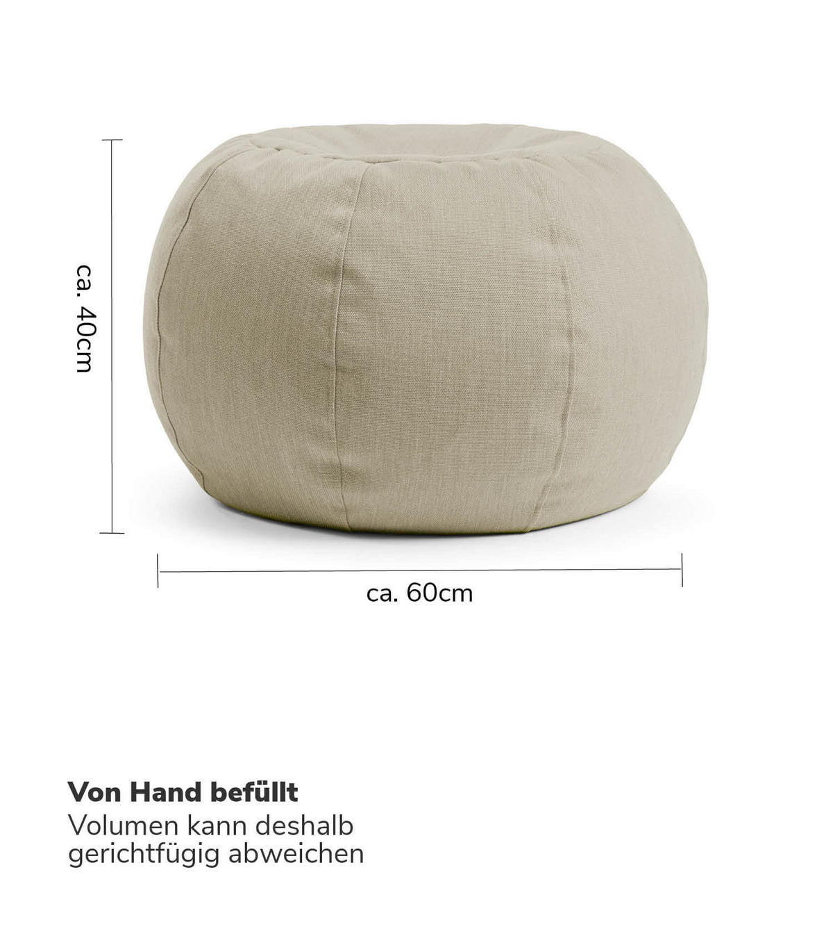 OUTDOOR POUF Der Kugelige - Blau, Textil (60/40/60cm) - Mokebo