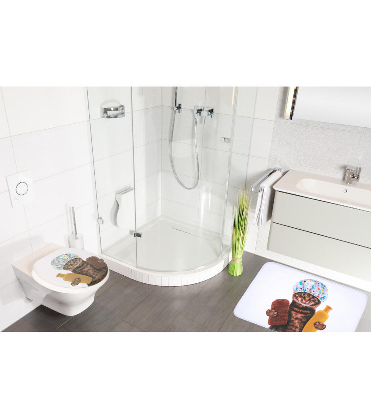 BADTEPPICH Shower Cat 70 x 110 cm - Braun, Textil (70/110cm) - Sanilo