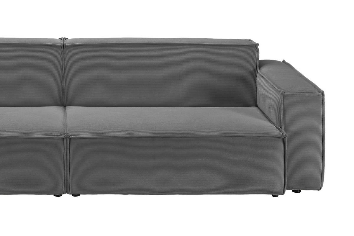 SOFA SAMU Anthrazit Cord - Anthrazit/Schwarz, Textil (236/72/106cm) - KAWOLA
