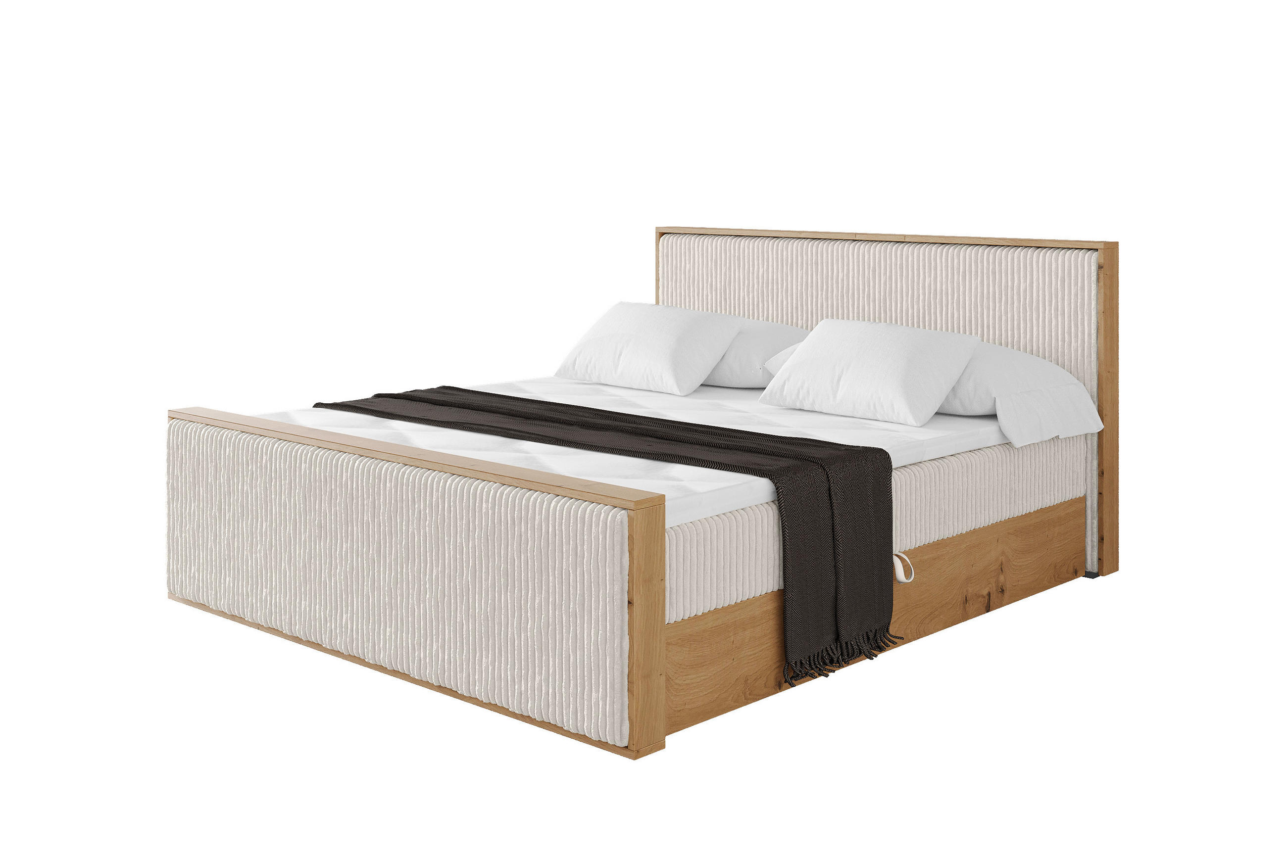 BOXBETT LOLLI9 -Z 160x200 - H4 Creme - Creme, Holzwerkstoff (160/200cm) - ALTDECOR