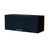 KLAPPHÄNGESCHRANK Oslo W4B/90 Schwarz / Indigo Matt 90 / 32,5 / 36cm - Blum Aventos - Schwarz/Dunkelblau, Holz/Holzwerkstoff (90/36/32.5cm) - Feldmann-Wohnen