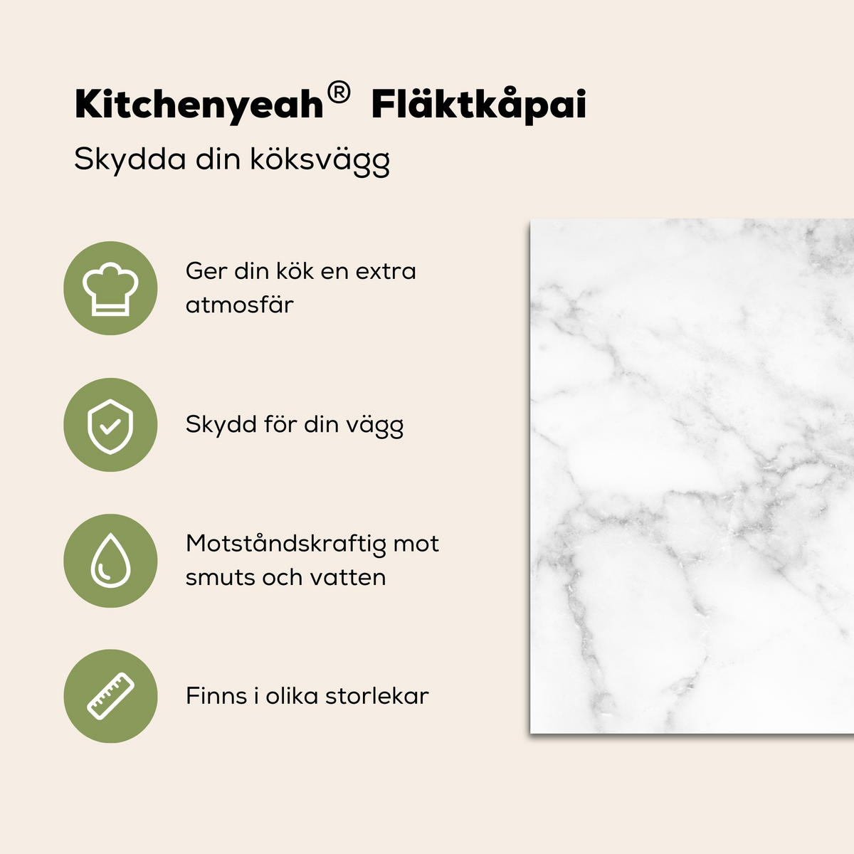 SPRITZSCHUTZ KÜCHE Marmor - Grau - Weiß - Strukturierter Marmor 60x40 cm - Weiß, Metall (60/0.3/40cm) - MuchoWow