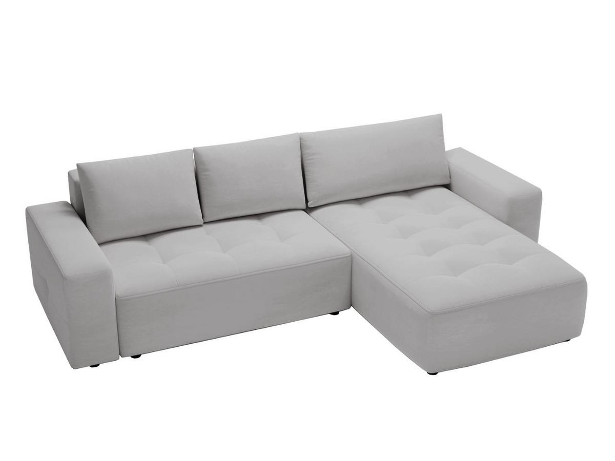 ECKSOFA Portland Hellgrau Rechts - Hellgrau, Holz/Kunststoff (250/165cm) - Graingold
