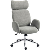 BÜROSTUHL Polyester Dunkelgrau - Dunkelgrau/Silberfarben, Textil/Metall (65/123/75cm) - HOMCOM