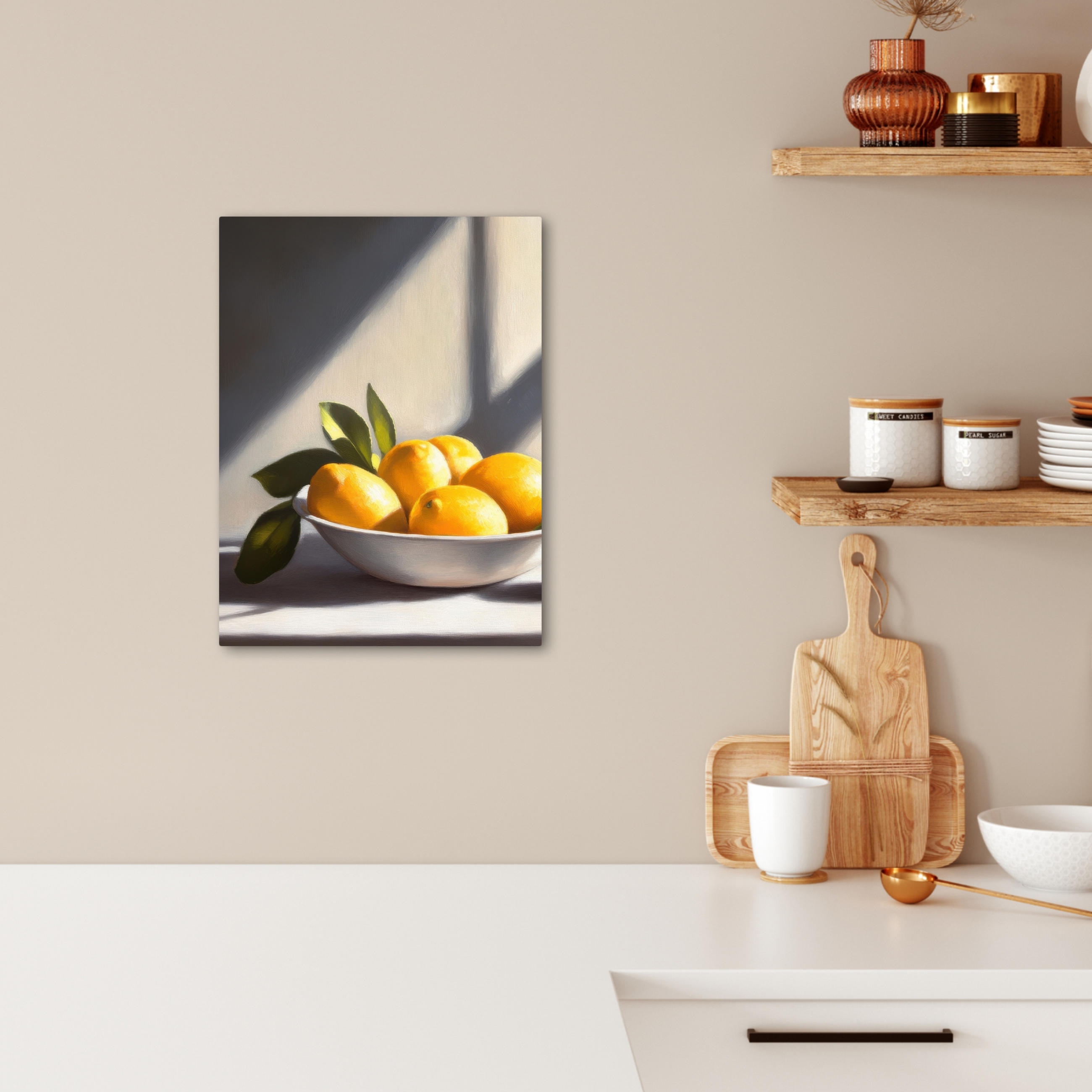 LEINWANDBILD Zitronen - Stilleben - Gelb 30x40 cm - Gelb, Textil (30/40cm) - MuchoWow