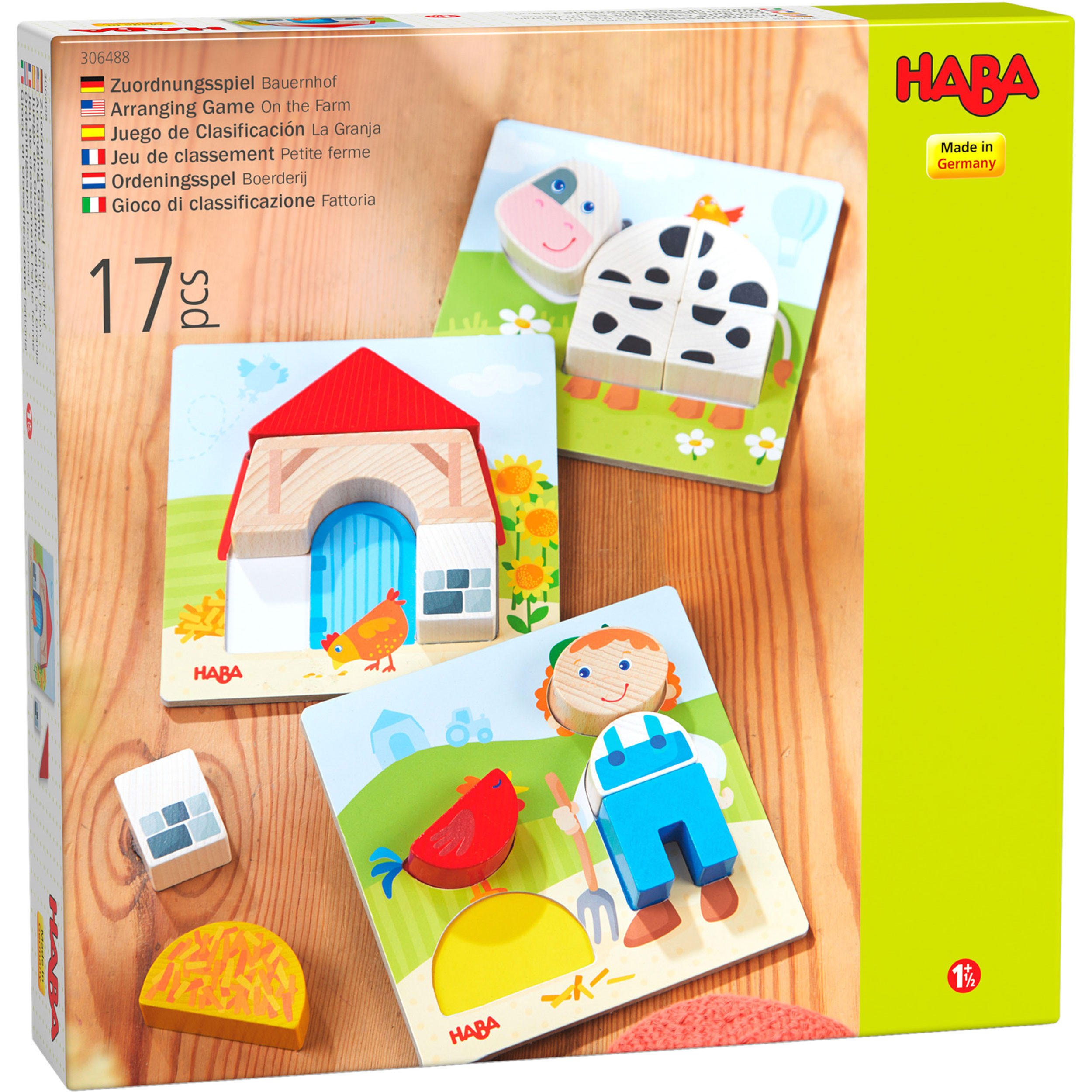ZUORDNUNGSSPIEL Bauernhof, ab 18 Monaten - Multicolor, Naturmaterialien (27/5.5/37cm) - Haba