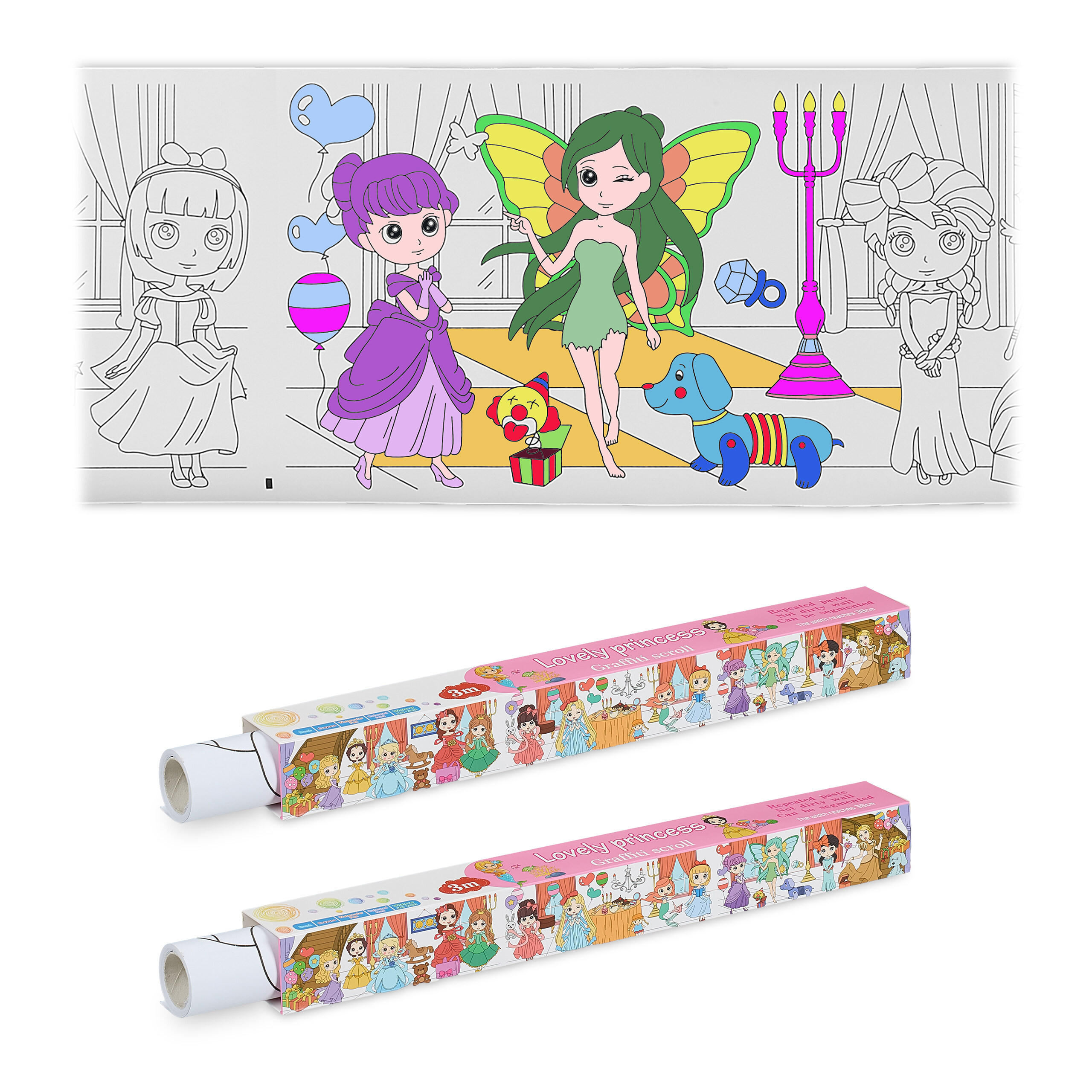 2xAUSMALTISCHDECKE - Multicolor, Papier (38/4/4cm) - Relaxdays