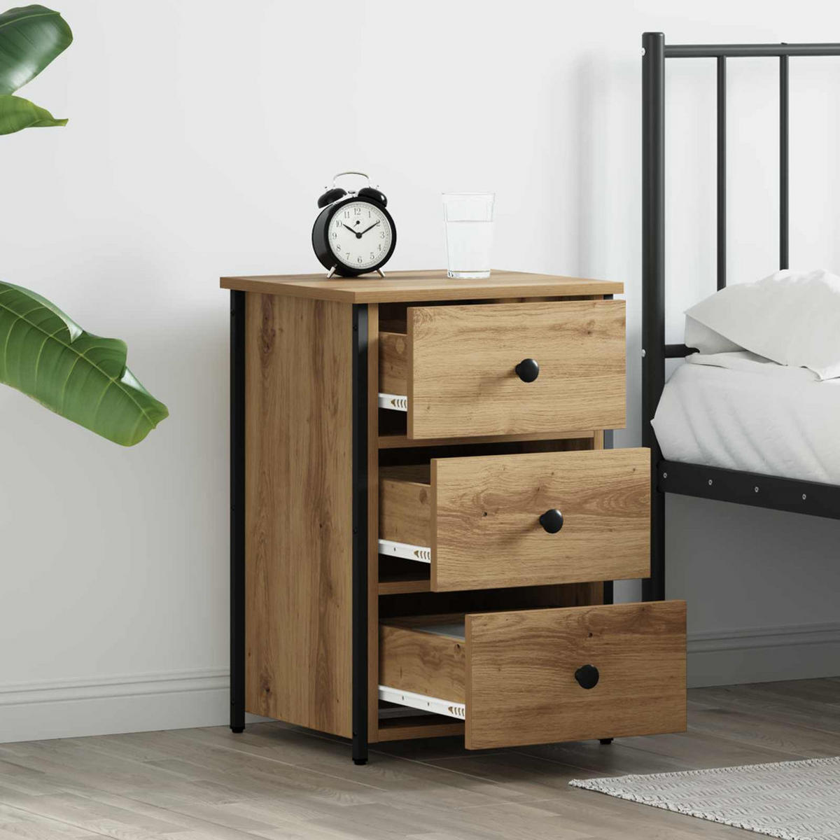 NACHTTISCH Braun 40/36/60 Cm Massives Upgecyceltes Holz - Braun, Holz (36/60/40cm) - vidaXL